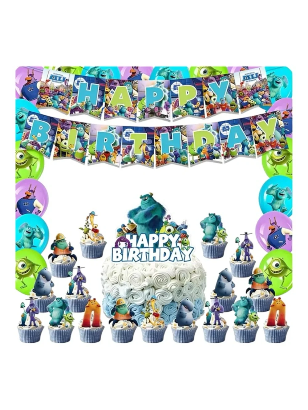 Monsters University Birthday Party Decoration Bundle Set - 44 pcs
